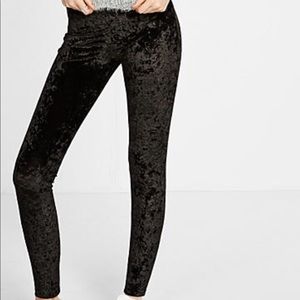 Express black velvet leggings size L